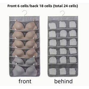 Set of 4 Hanging Double Sided Garment Organizer for Bras Underwear Etc‎